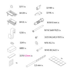 Kermi Montagekleinteile Set ZBPE002, Chrom, 2535658... KERMI-2535658 4051484927518 (Abb. 1)