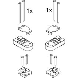 Kermi Lager Set oben für RAYA-Türen, EBRA010, Silber Mattglanz, 2534447... KERMI-2534447 4051484924098 (Abb. 1)