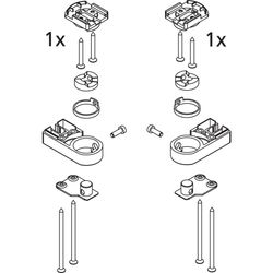 Kermi Lager Set unten für RAYA-Türen, EBRA011, Silber Hochglanz, 2534449... KERMI-2534449 4051484924104 (Abb. 1)