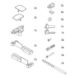 Kermi Montagekleinteile Set, EBV2004, Silber Mattglanz/Weiß, 2534146... KERMI-2534146 4051484923596 (Abb. 1)