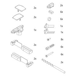 Kermi Montagekleinteile Set, EBV2004, Silber Mattglanz/Weiß, 2534146... KERMI-2534146 4051484923596 (Abb. 1)
