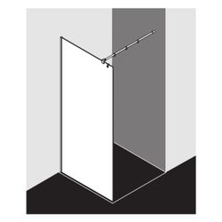 Kermi Walk-In Wall Filia TPF 2000x1400x18mm ESG Klar 8mm Silber Hochglanz Anschlag... KERMI-FITPF14020VAK 4051484379218 (Abb. 1)