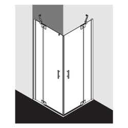 Kermi Duschkabine Filia XP Eckeinstieg 2T Pendel-Falttür Festfeld Halbteil EPR 200... KERMI-FXEPR09320VPK 4051484189565 (Abb. 1)