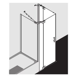 Kermi Duschkabine Filia XP Eckeinstieg 2T Pendel-Falttür Festfeld Halbteil EPR 200... KERMI-FXEPR09320VPK 4051484189565 (Abb. 1)