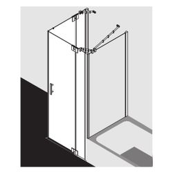 Kermi Duschkabine Filia XP Eckeinstieg 2T Pendel-Falttür Festfeld Halbteil EPR 200... KERMI-FXEPR09320VPK 4051484189565 (Abb. 1)