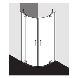 Kermi Pendeltür Filia XP Viertelkreis Festfeld P50 2000x900x31mm ESG Klar 6mm Silb... KERMI-FXP5009020VPK 4051484189961 (Abb. 1)