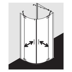 Kermi Pendeltür Filia XP Viertelkreis Festfeld P50 2000x900x31mm ESG Klar 6mm Silb... KERMI-FXP5009020VPK 4051484189961 (Abb. 1)