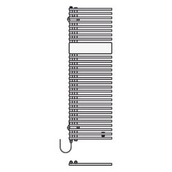 Kermi Credo Half round-E elektrischer Badheizkörper 1800x46x600mm, FWS, Anschlus... KERMI-E1E1A186001552K 4063769725016 (Abb. 1)