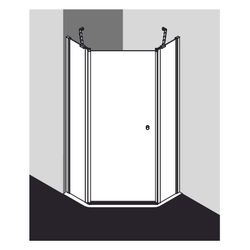Kermi Duschkabine Ibiza 2000 Fünfeck Schwingtür Festfeld 49L 1850x900x24mm ESG Kla... KERMI-I249L090181AK 4046383569228 (Abb. 1)