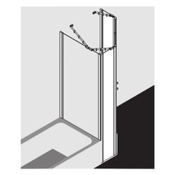 Kermi Duschkabine Ibiza 2000 Fünfeck Pendeltür Festfeld B45 1850x900x24mm ESG Klar... KERMI-I2B45090181AK 4046383492274 (Abb. 1)