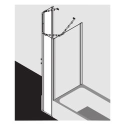 Kermi Duschkabine Ibiza 2000 Fünfeck Pendeltür Festfeld B45 1850x900x24mm ESG Klar... KERMI-I2B45090181AK 4046383492274 (Abb. 1)