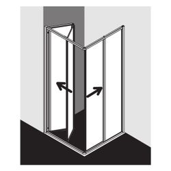 Kermi Duschkabine Ibiza 2000 Eckeinstieg 2T Gleittür bodenfrei Halbteil E2L 2000x8... KERMI-IME2L080201AK 4046383212223 (Abb. 1)