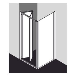 Kermi Falttür Ibiza 2000 FTD 1850x800x30mm ESG Klar 3mm Silber Mattglanz Anschlag ... KERMI-I2FTD080181AK 4046383135386 (Abb. 1)