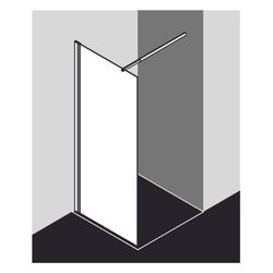 Kermi Walk-In Wall Ibiza 2000 TWF 2000x1200x17mm ESG Klar 6mm Silber Mattglanz Ans... KERMI-I2TWF120201AK 4051484388135 (Abb. 1)