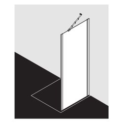 Kermi Seitenwand Ibiza 2000 TWO 1850x900x17mm ESG Klar 6mm Silber Mattglanz Anschl... KERMI-I2TWO090181AK 4046383208622 (Abb. 1)