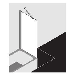 Kermi Seitenwand Ibiza 2000 verkürzt für Badewannen TWO 1600x750x17mm ESG Klar 6mm... KERMI-I2TWO075161AK 4046383205744 (Abb. 1)