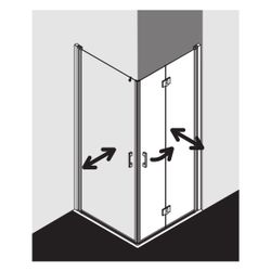 Kermi Duschkabine Liga Eckeinstieg Pendeltür Halbteil 1EL 2000x830x32mm ESG Klar 5... KERMI-LI1EL083201AK 4051484433385 (Abb. 1)