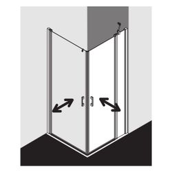 Kermi Duschkabine Liga Eckeinstieg Pendeltür Halbteil 1EL 2000x830x32mm ESG Klar 5... KERMI-LI1EL083201AK 4051484433385 (Abb. 1)