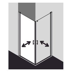 Kermi Duschkabine Liga Eckeinstieg Pendeltür Halbteil 1EL 2000x830x32mm ESG Klar 5... KERMI-LI1EL083201AK 4051484433385 (Abb. 1)