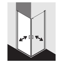 Kermi Duschkabine Liga Eckeinstieg Pendeltür Halbteil 1EL 2000x830x32mm ESG Klar 5... KERMI-LI1EL083201AK 4051484433385 (Abb. 1)