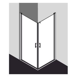 Kermi Duschkabine Liga Eckeinstieg Pendeltür Halbteil 1EL 2000x830x32mm ESG Klar 5... KERMI-LI1EL083201AK 4051484433385 (Abb. 1)