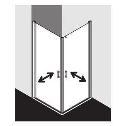 Kermi Duschkabine Liga Eckeinstieg Pendeltür Halbteil 1EL 2000x830x32mm ESG Klar 5... KERMI-LI1EL083201AK 4051484433385 (Abb. 1)