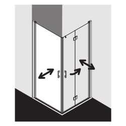 Kermi Duschkabine Liga Eckeinstieg Pendeltür Halbteil 1EL 2000x830x32mm ESG Klar 5... KERMI-LI1EL083201AK 4051484433385 (Abb. 1)