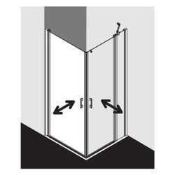 Kermi Duschkabine Liga Eckeinstieg Pendeltür Halbteil 1EL 2000x830x32mm ESG Klar 5... KERMI-LI1EL083201AK 4051484433385 (Abb. 1)