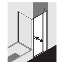 Kermi Duschkabine Liga Pendeltür 1F Festfeld 1GR 2000x1000x32mm ESG Klar 5mm Silbe... KERMI-LI1GR10020VAK 4051484403012 (Abb. 1)