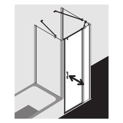 Kermi Duschkabine Liga Pendeltür 1F Festfeld 1GR 2000x1000x32mm ESG Klar 5mm Silbe... KERMI-LI1GR10020VAK 4051484403012 (Abb. 1)