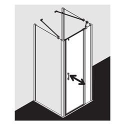 Kermi Duschkabine Liga Pendeltür 1F Festfeld 1GR 2000x1000x32mm ESG Klar 5mm Silbe... KERMI-LI1GR10020VAK 4051484403012 (Abb. 1)