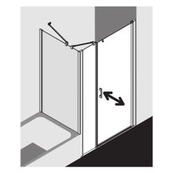 Kermi Duschkabine Liga Pendeltür 1F Festfeld 1OR 2000x1250x32mm ESG Klar 5mm Silbe... KERMI-LI1OR12520VAK 4051484655619 (Abb. 1)