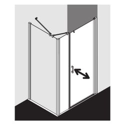 Kermi Duschkabine Liga Pendeltür 1F Festfeld 1OR 2000x1250x32mm ESG Klar 5mm Silbe... KERMI-LI1OR12520VAK 4051484655619 (Abb. 1)