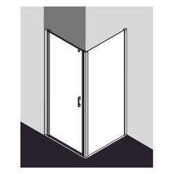 Kermi Duschkabine Liga Pendeltür 1F 1WL 2000x900x32mm ESG Klar 5mm Silber Mattglan... KERMI-LI1WL090201AK 4051484403654 (Abb. 1)