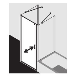 Kermi Duschkabine Liga Pendeltür 1F 1WL 2000x900x32mm ESG Klar 5mm Silber Mattglan... KERMI-LI1WL090201AK 4051484403654 (Abb. 1)