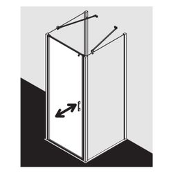 Kermi Duschkabine Liga Pendeltür 1F 1WL 2000x900x32mm ESG Klar 5mm Silber Mattglan... KERMI-LI1WL090201AK 4051484403654 (Abb. 1)
