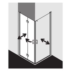 Kermi Duschkabine Liga Eckeinstieg 2T Pendel-Falttür Halbteil 2CL 2000x900x32mm ES... KERMI-LI2CL090201AK 4051484404774 (Abb. 1)