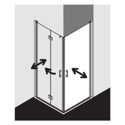 Kermi Duschkabine Liga Eckeinstieg 2T Pendel-Falttür Halbteil 2CL 2000x900x32mm ES... KERMI-LI2CL090201AK 4051484404774 (Abb. 1)