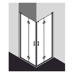 Kermi Duschkabine Liga Eckeinstieg 2T Pendel-Falttür Halbteil 2CL 2000x900x32mm ES... KERMI-LI2CL090201AK 4051484404774 (Abb. 1)