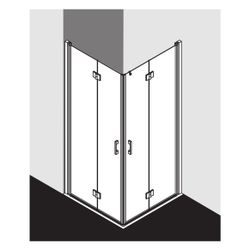 Kermi Duschkabine Liga Eckeinstieg 2T Pendel-Falttür Halbteil 2CL 2000x900x32mm ES... KERMI-LI2CL090201AK 4051484404774 (Abb. 1)
