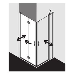 Kermi Duschkabine Liga Eckeinstieg 2T Pendel-Falttür Halbteil 2CL 2000x900x32mm ES... KERMI-LI2CL090201AK 4051484404774 (Abb. 1)
