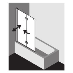 Kermi Badewannenaufsatz Liga Faltwand 2F 2PL 1500x1000x32mm ESG Klar 5mm Silber Ma... KERMI-LI2PL100151AK 4051484495581 (Abb. 1)