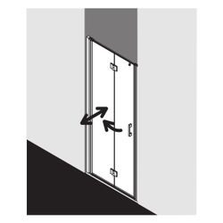 Kermi Duschkabine Liga Pendel-Falttür 2SL 2000x950x32mm ESG Klar 5mm Silber Mattgl... KERMI-LI2SL095201AK 4051484406471 (Abb. 1)