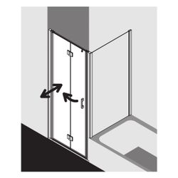 Kermi Duschkabine Liga Pendel-Falttür 2SL 2000x950x32mm ESG Klar 5mm Silber Mattgl... KERMI-LI2SL095201AK 4051484406471 (Abb. 1)