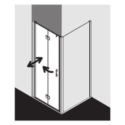 Kermi Duschkabine Liga Pendel-Falttür 2SL 2000x950x32mm ESG Klar 5mm Silber Mattgl... KERMI-LI2SL095201AK 4051484406471 (Abb. 1)
