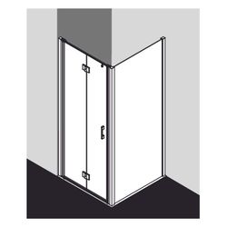 Kermi Duschkabine Liga Pendel-Falttür 2SL 2000x950x32mm ESG Klar 5mm Silber Mattgl... KERMI-LI2SL095201AK 4051484406471 (Abb. 1)