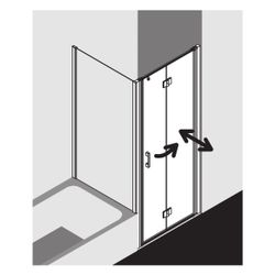 Kermi Duschkabine Liga Pendel-Falttür 2SR 1850x900x32mm ESG Klar 5mm Silber Mattgl... KERMI-LI2SR090181AK 4051484407157 (Abb. 1)