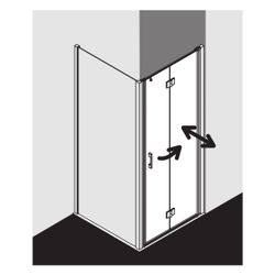 Kermi Duschkabine Liga Pendel-Falttür 2SR 1850x900x32mm ESG Klar 5mm Silber Mattgl... KERMI-LI2SR090181AK 4051484407157 (Abb. 1)