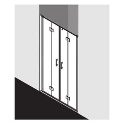Kermi Duschkabine Liga Pendel-Falttür 4T 2T4 1850x1350x32mm ESG Klar 5mm Silber Ma... KERMI-LI2T4135181PK 4051484411048 (Abb. 1)