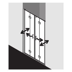 Kermi Duschkabine Liga Pendel-Falttür 4T 2T4 1850x1350x32mm ESG Klar 5mm Silber Ma... KERMI-LI2T4135181PK 4051484411048 (Abb. 1)